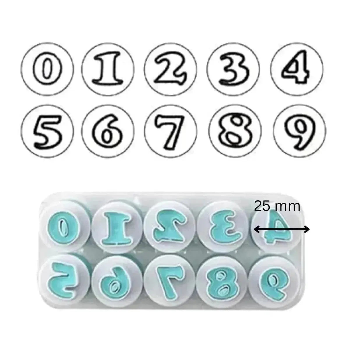 10 PCs Cake Decorating Number Cutter Plunger - thebakingtools.com