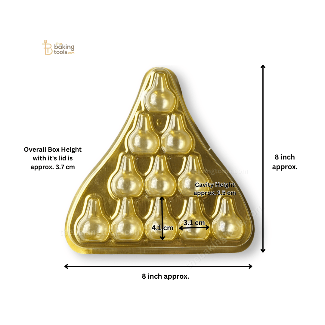 11 Cavity Modak Shaped Hamper Boxes With Golden Tray Clear Transparent Lid And Printed Modak Box Cover (Pack of 5) - thebakingtools.com