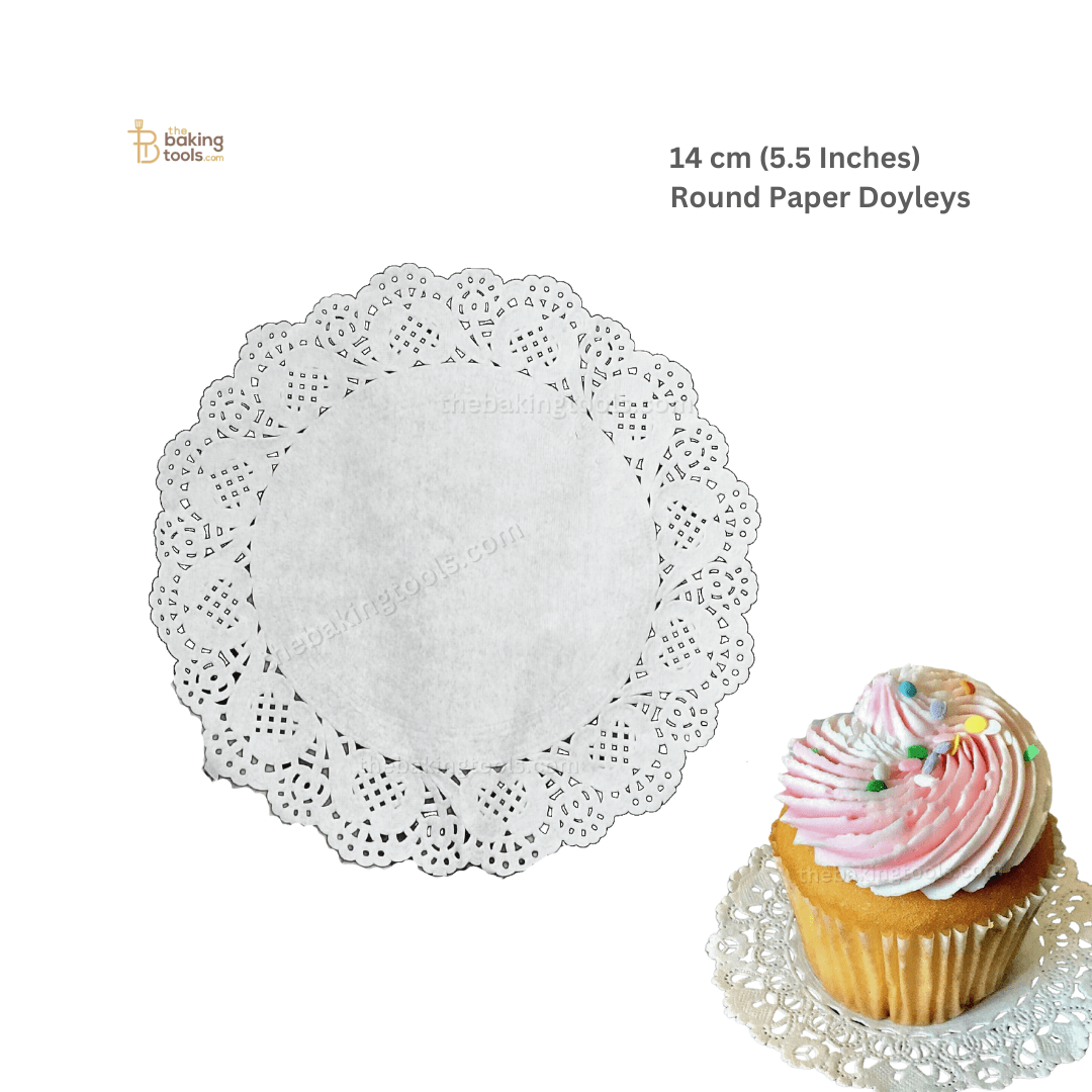 14 cm (5.5 Inches) - Round Paper  Doilies - (Pack of 100) - thebakingtools.com