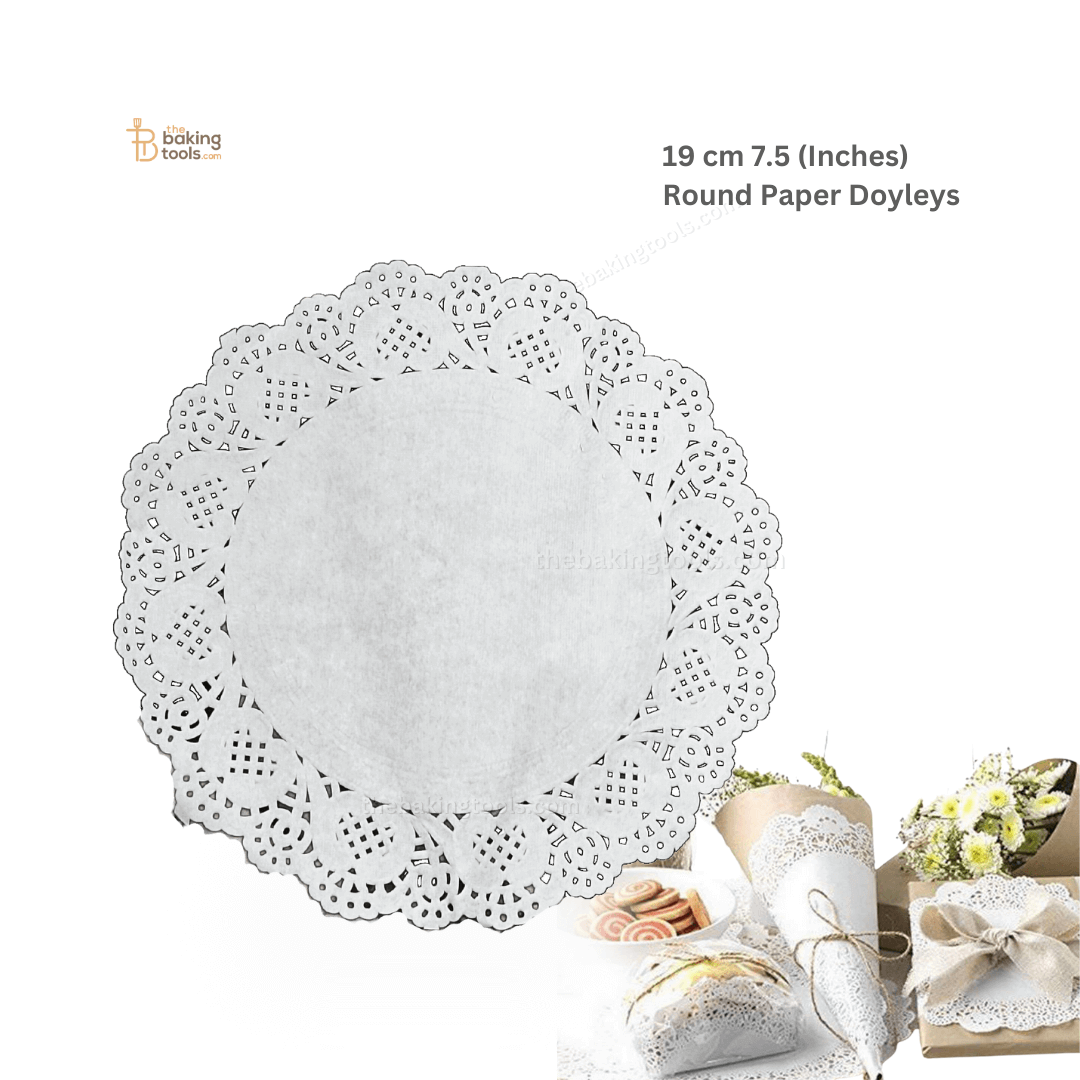 19 cm (7.5 Inches) - Round Paper Doilies - (Pack of 100) - thebakingtools.com