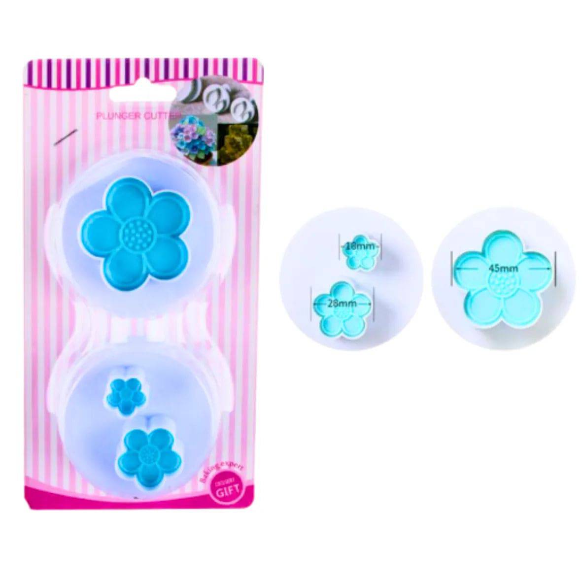 2 PCS Big Daisy Plunger Cutter Set Blue - thebakingtools.com