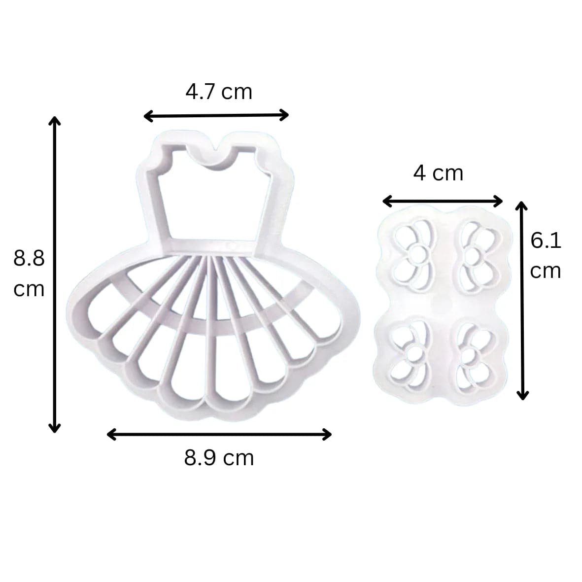 2 PCs SET Dress Plunger Cutter - thebakingtools.com