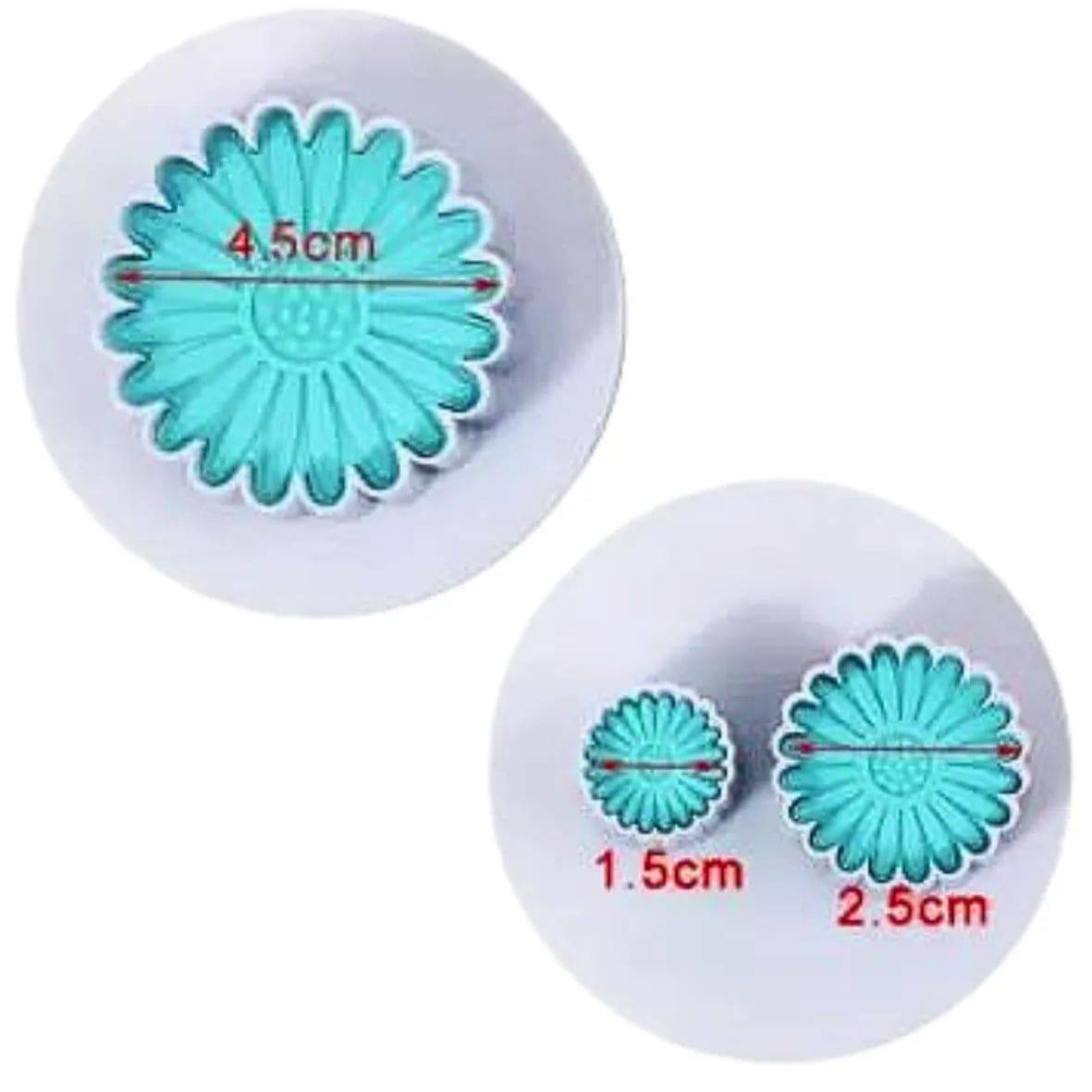 2 PCs Sunflower Plunger Cutter-Blue - thebakingtools.com