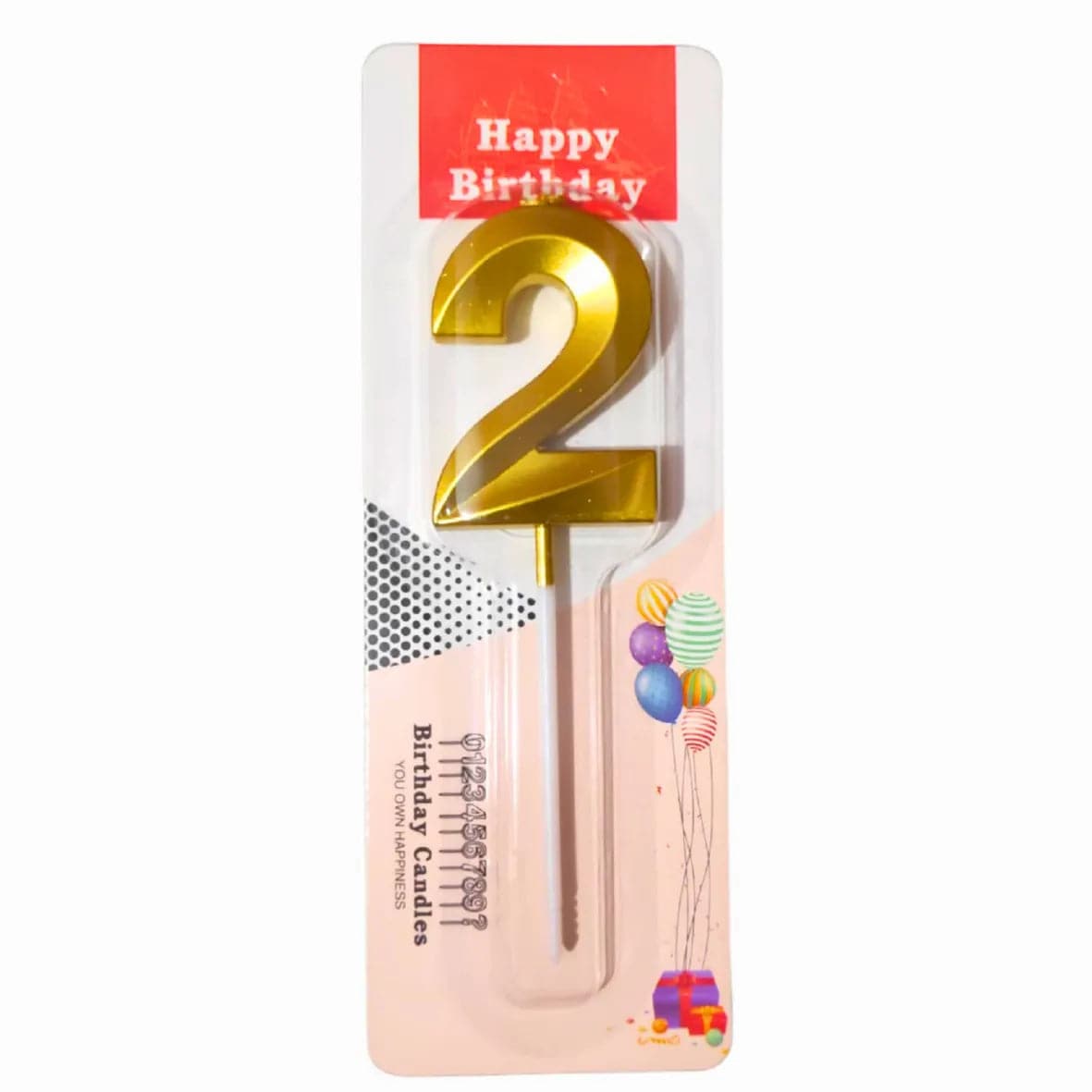 2 Two Golden Number Candle - thebakingtools.com