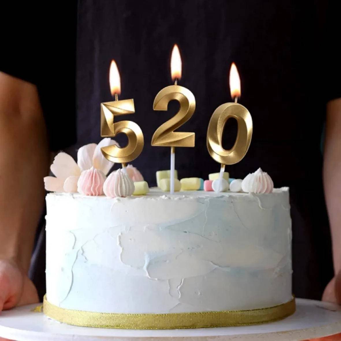 2 Two Golden Number Candle - thebakingtools.com