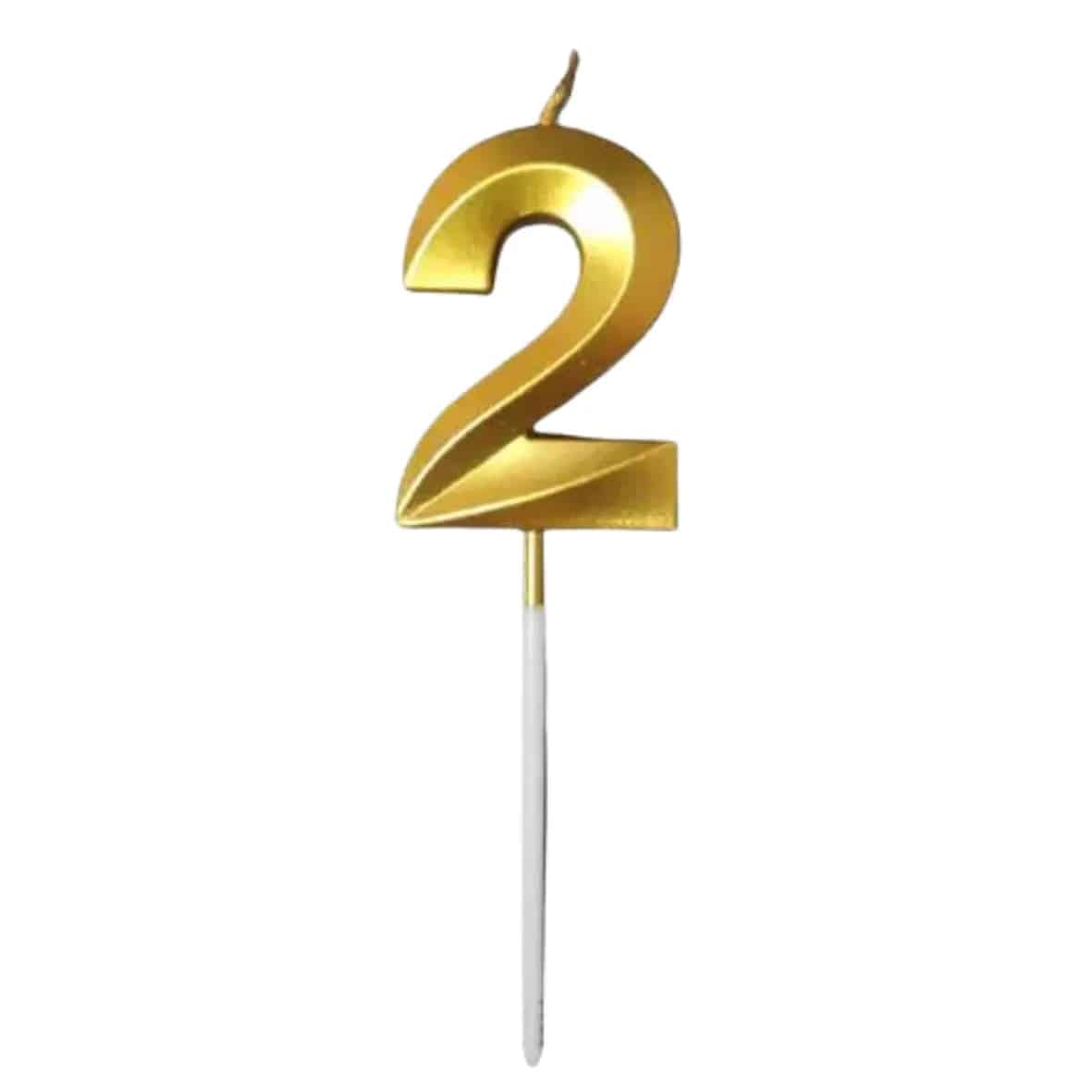 2 Two Golden Number Candle - thebakingtools.com