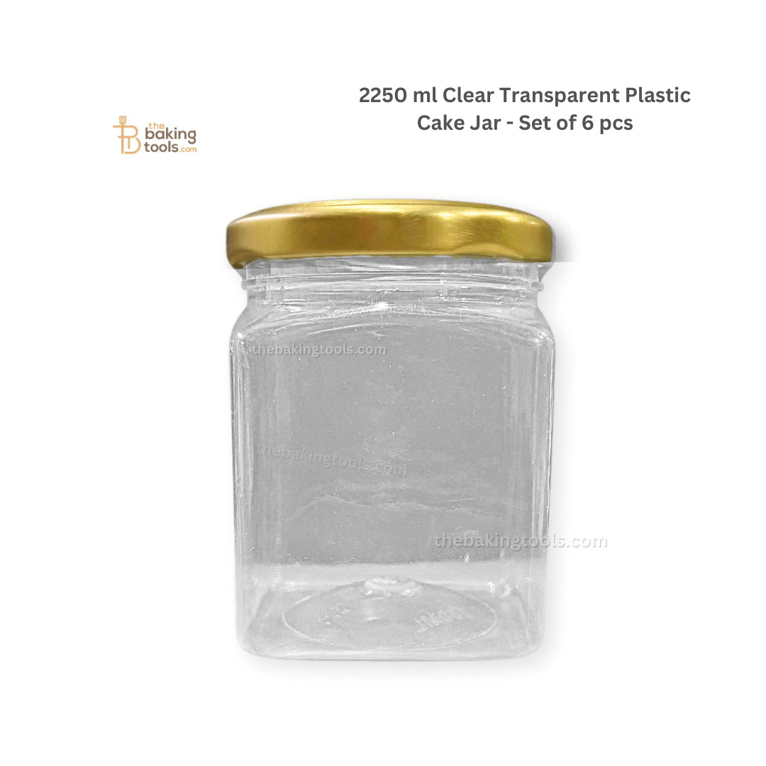 250 ml Clear Transparent Plastic Cake Jar - Set of 6 pcs - thebakingtools.com