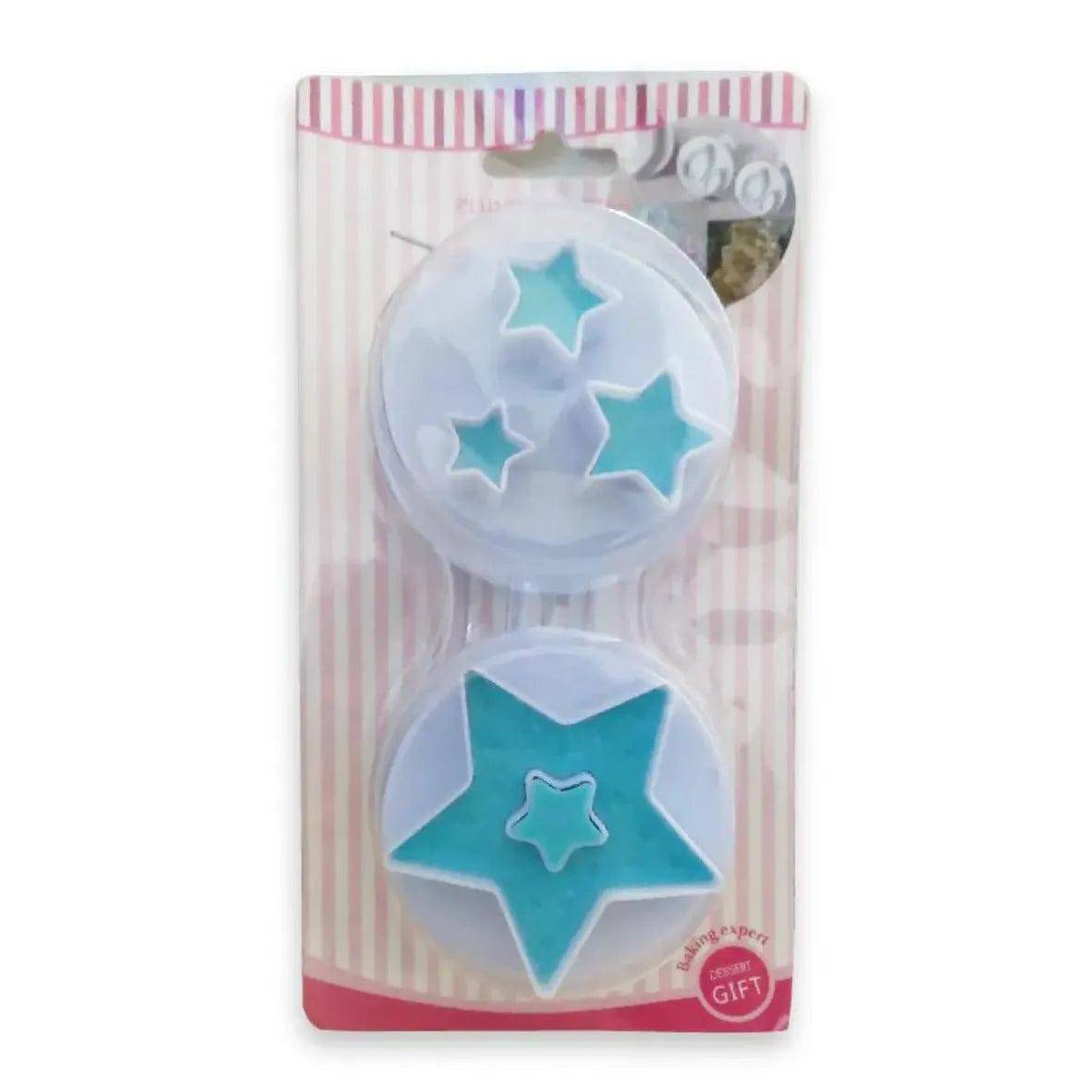 2PCS Big Star Plunger Cutter - Blue - thebakingtools.com