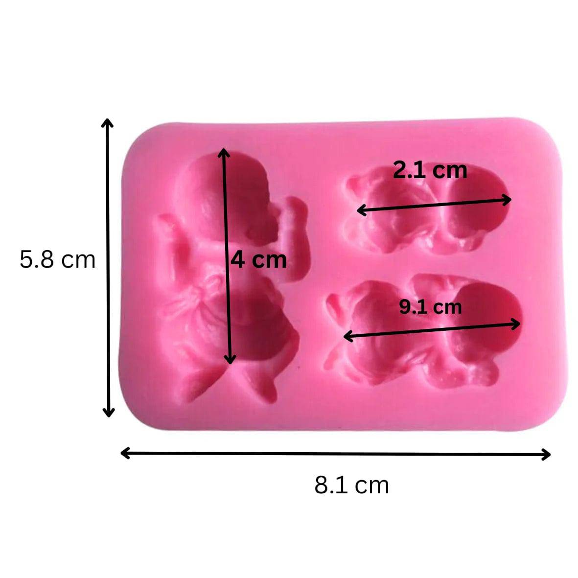 3 Cavity 3D Sleeping Baby Silicone Fondant Gum Paste Mould - thebakingtools.com