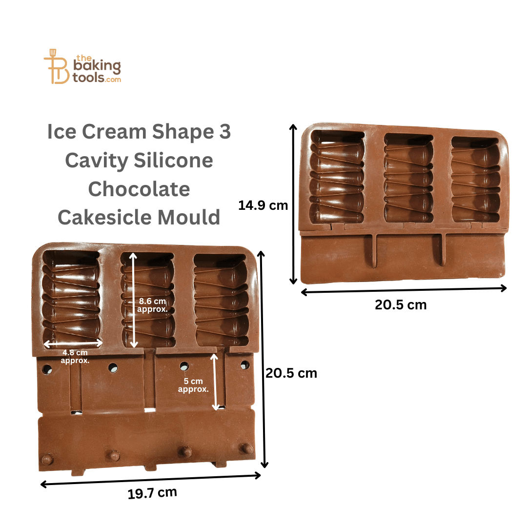 3 Cavity Rectangular Swirl Ice Cream Shape Silicone Cakesicle Mould - thebakingtools.com