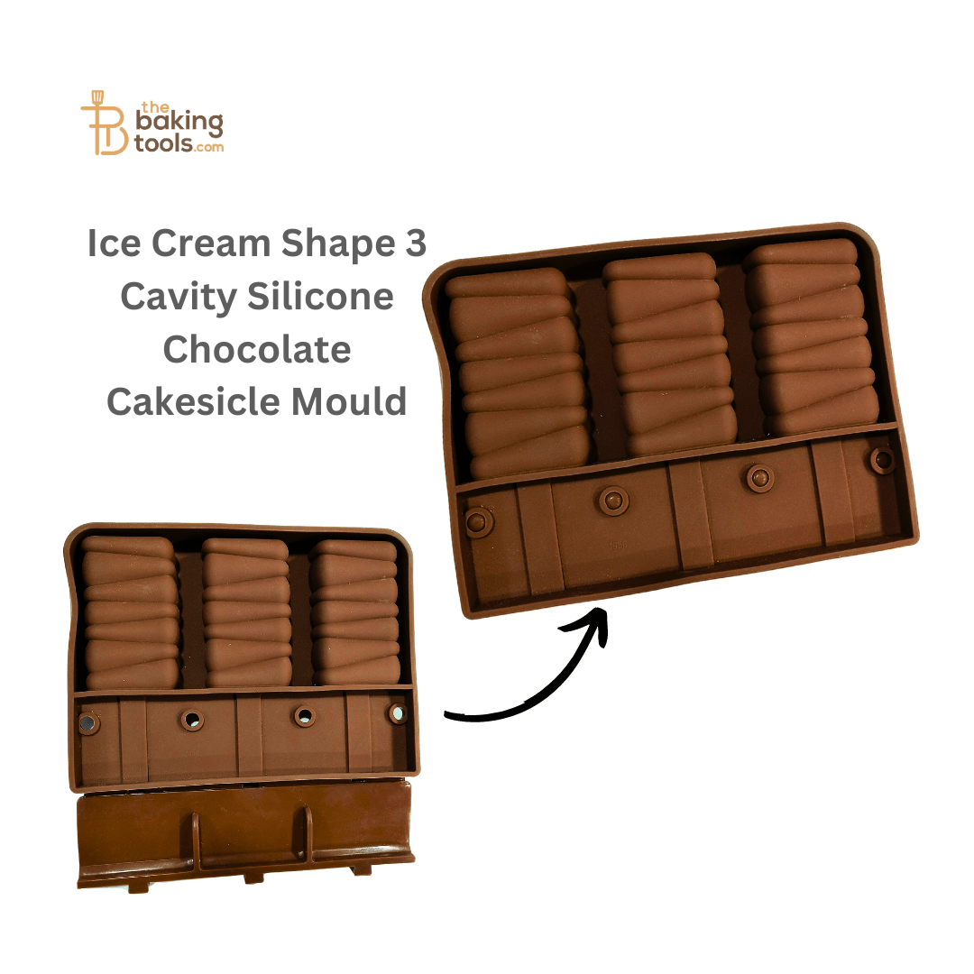 3 Cavity Rectangular Swirl Ice Cream Shape Silicone Cakesicle Mould - thebakingtools.com