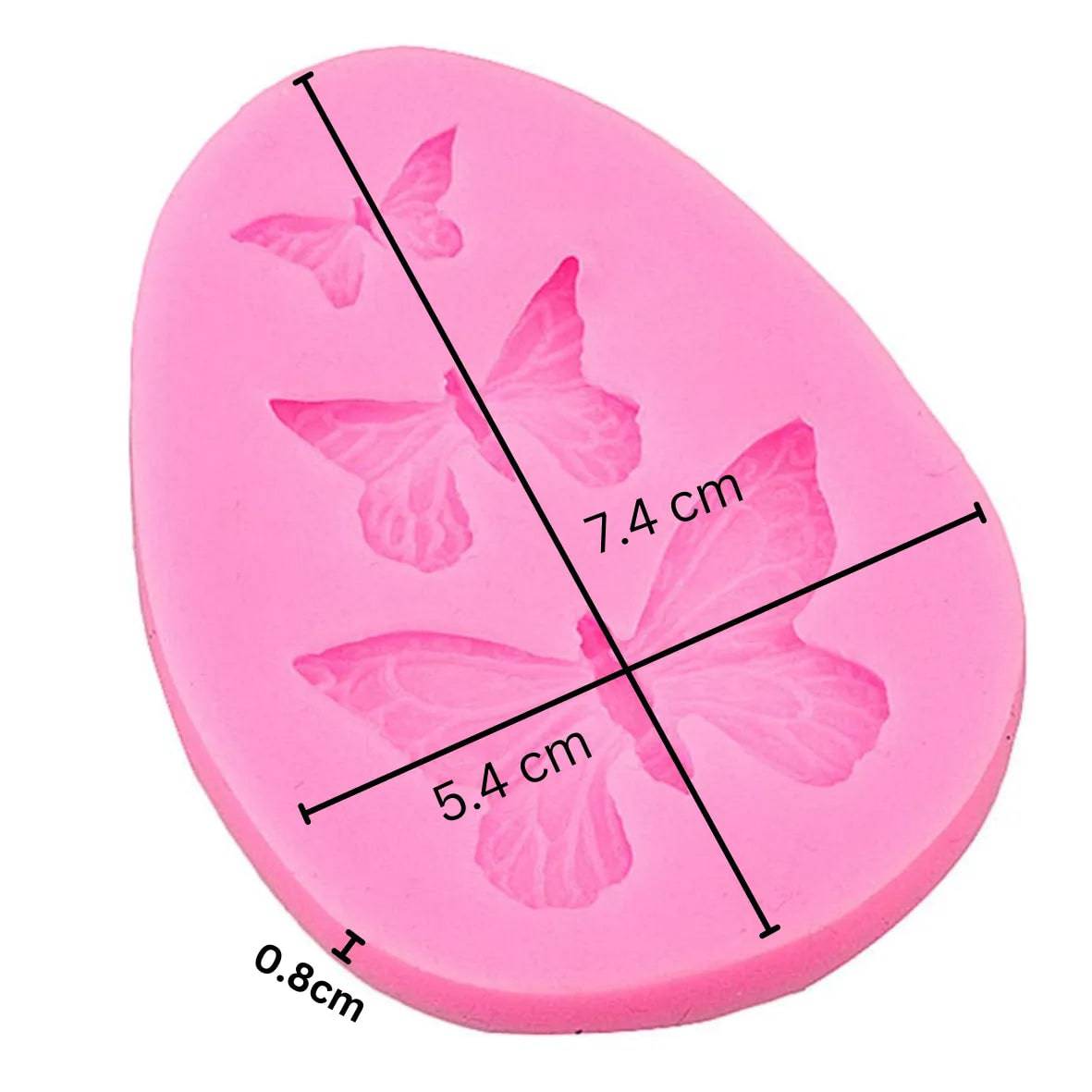 3 Cavity Small Medium Big Butterfly Shaped Silicone Fondant Gum Paste Mould - thebakingtools.com