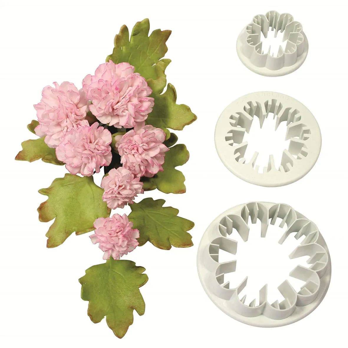 3 PCs Carnation Plunger Cutter - thebakingtools.com