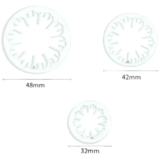 3 PCs Carnation Plunger Cutter - thebakingtools.com