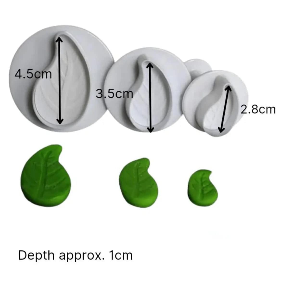 3 PCs Curved Leaf Plunger Cutter - thebakingtools.com