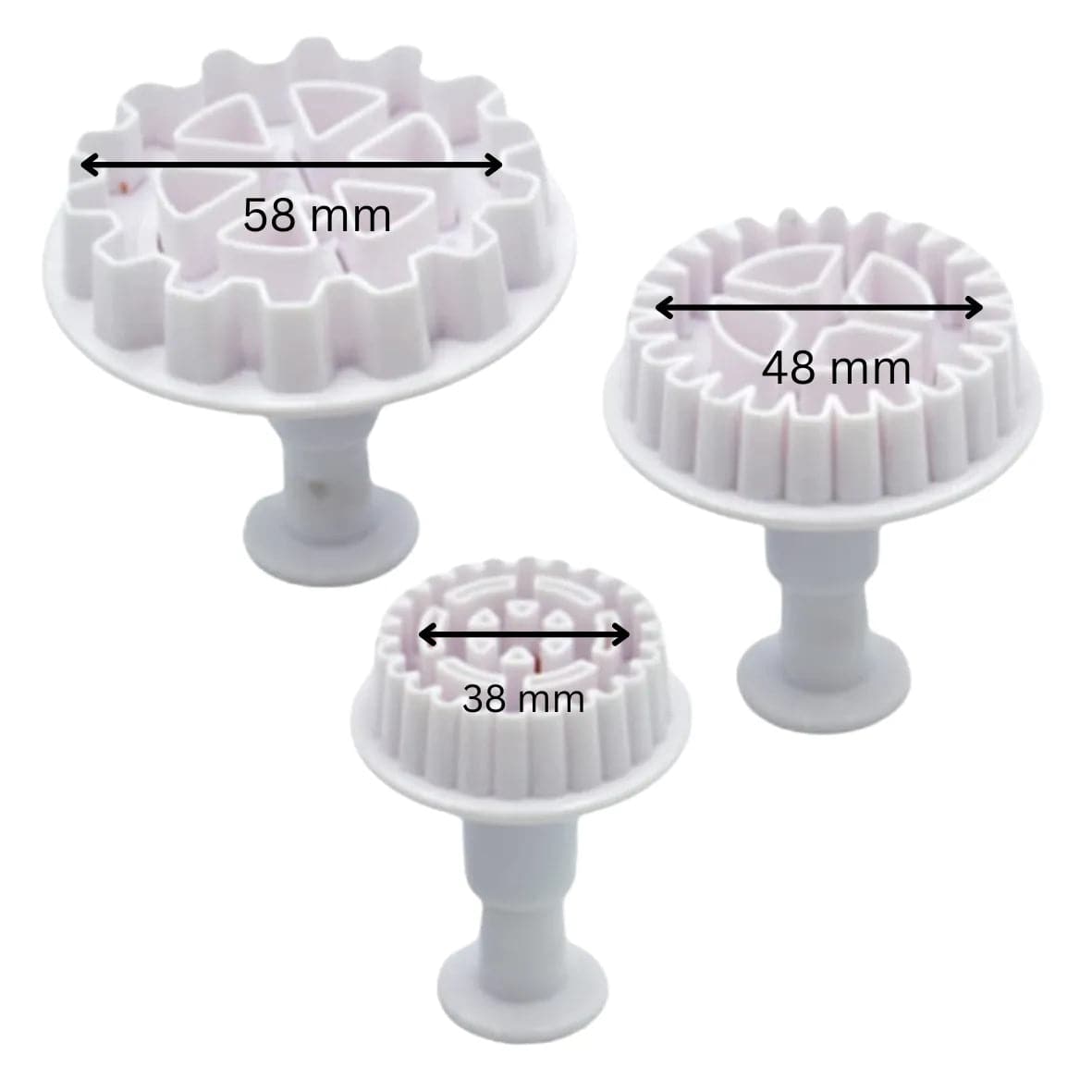 3 PCs Gear Wheel Plunger - thebakingtools.com