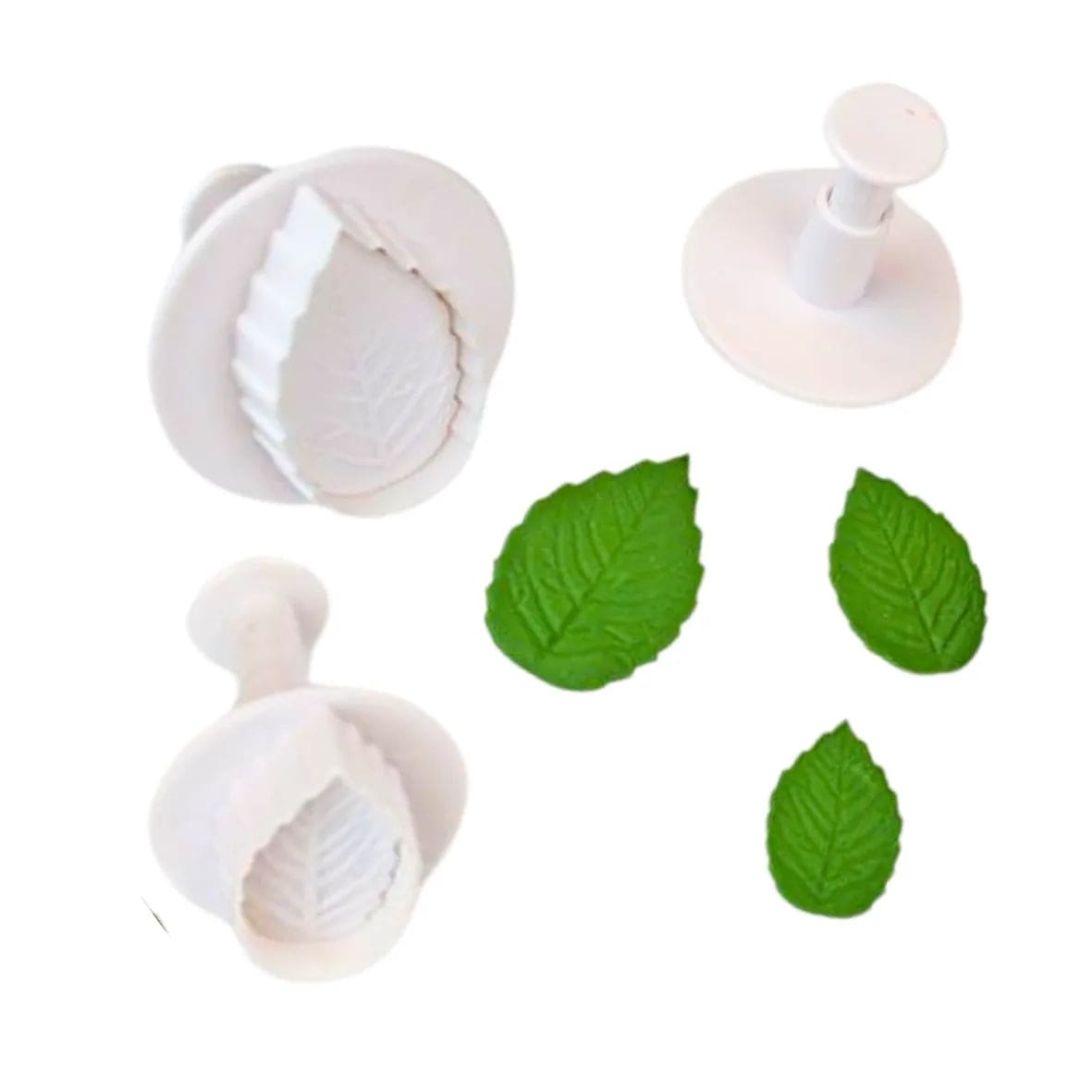 3 PCs Rose Leaf Plunger Cutter - thebakingtools.com