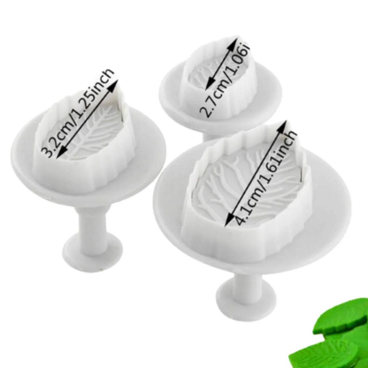 3 PCs Rose Leaf Plunger Cutter - thebakingtools.com