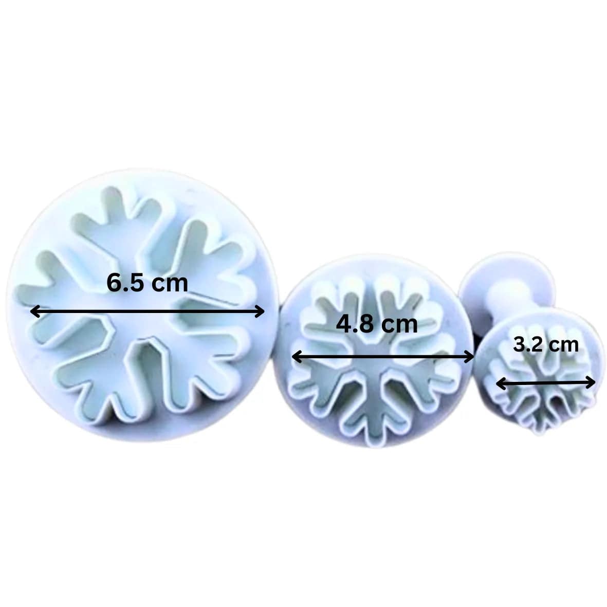 3 PCs Snowflake Plunger Cutter - thebakingtools.com