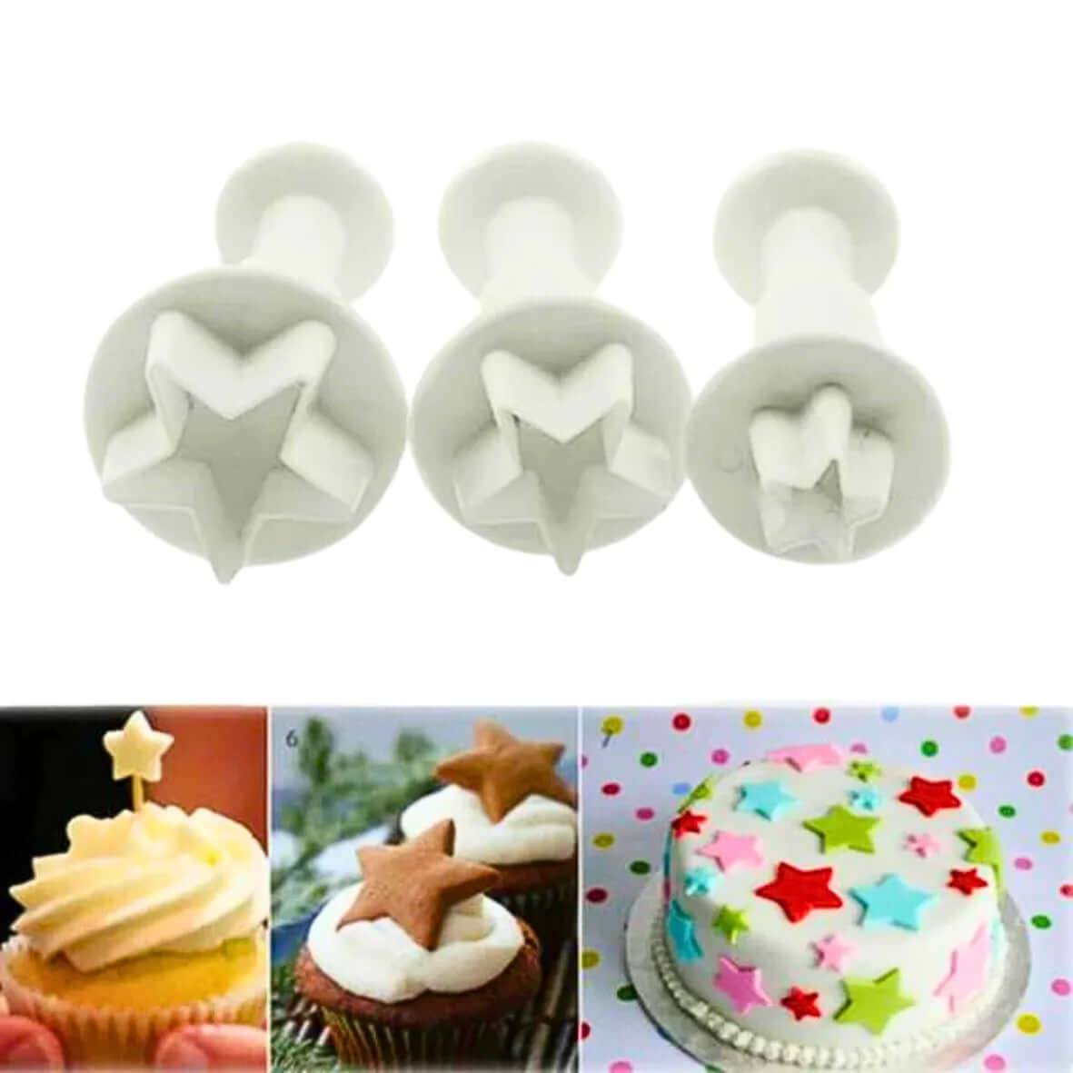 3 PCs Star Plunger Cutter - thebakingtools.com