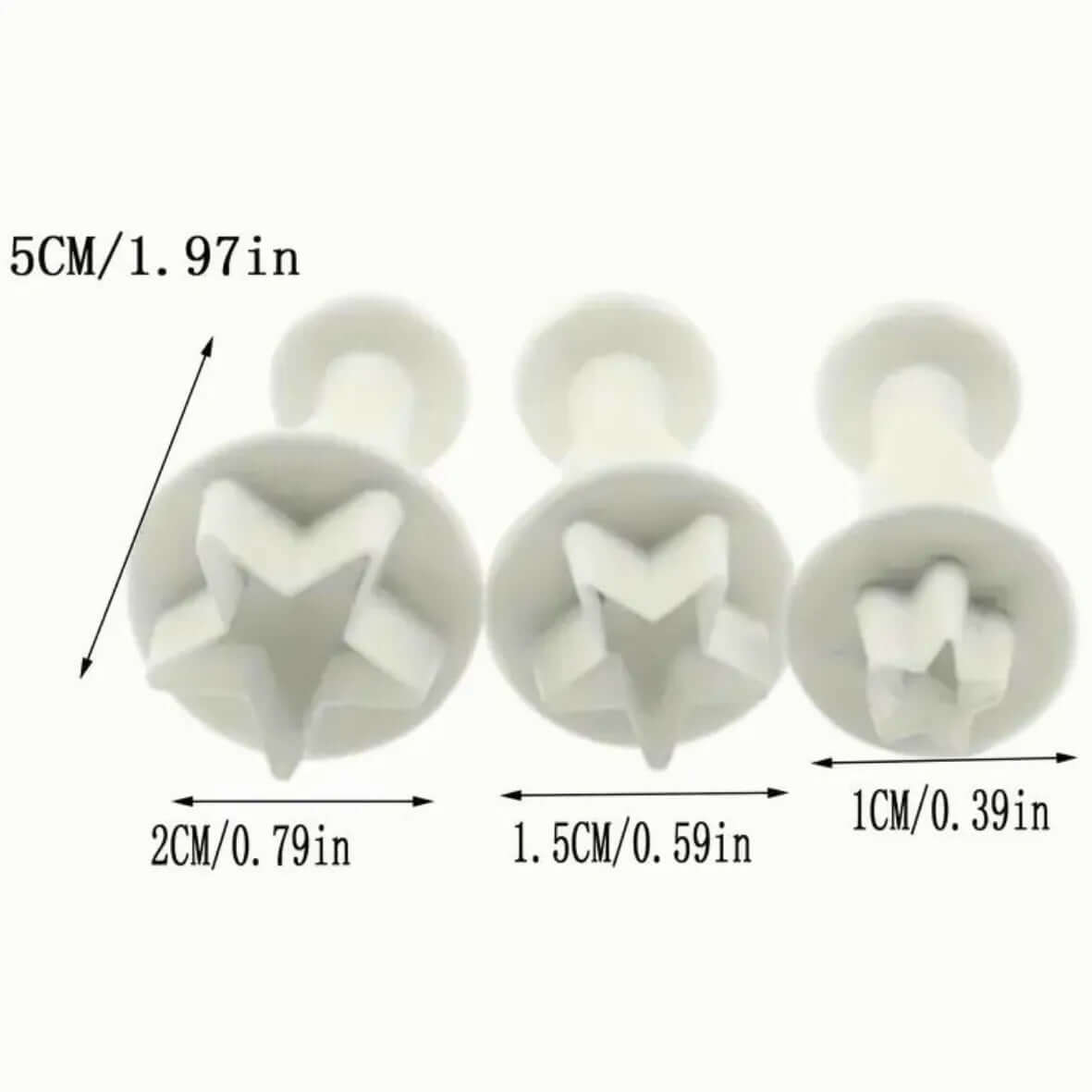 3 PCs Star Plunger Cutter - thebakingtools.com