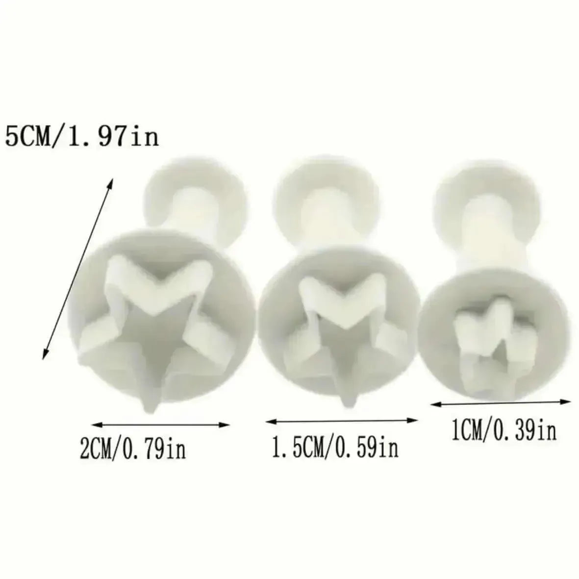 3 PCs Star Plunger Cutter - thebakingtools.com