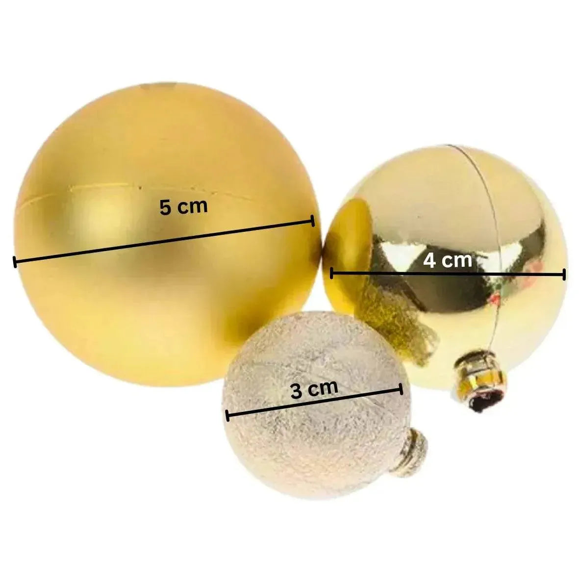 3 Piece Golden Faux Ball Toppers - Golden Baubles Christmas Cake Topper - thebakingtools.com