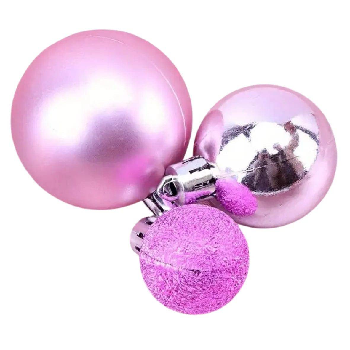 3 Piece Pink Faux Ball Toppers - thebakingtools.com