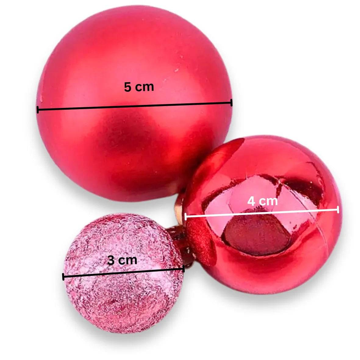 3 Piece Red Faux Ball Cake Toppers - thebakingtools.com