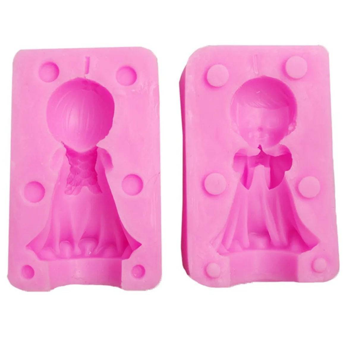 3D Little Angel Praying Doll 2 Silicone Fondant Gumpaste Mould - thebakingtools.com