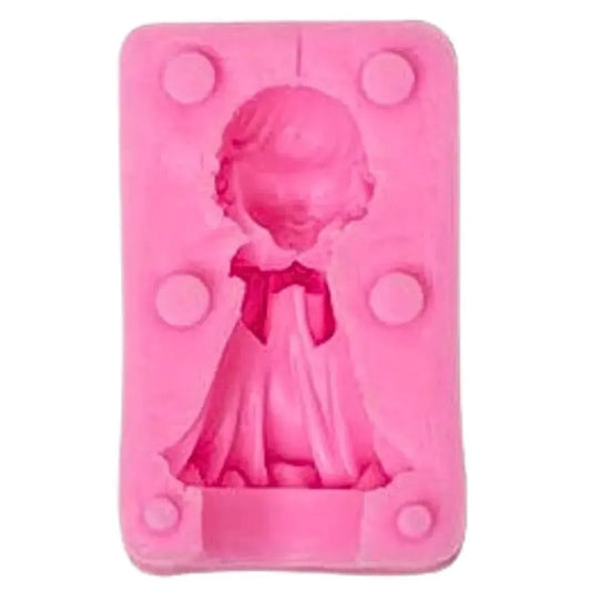 3D Little Angel Praying Silicone Fondant Gum Paste Mould - thebakingtools.com