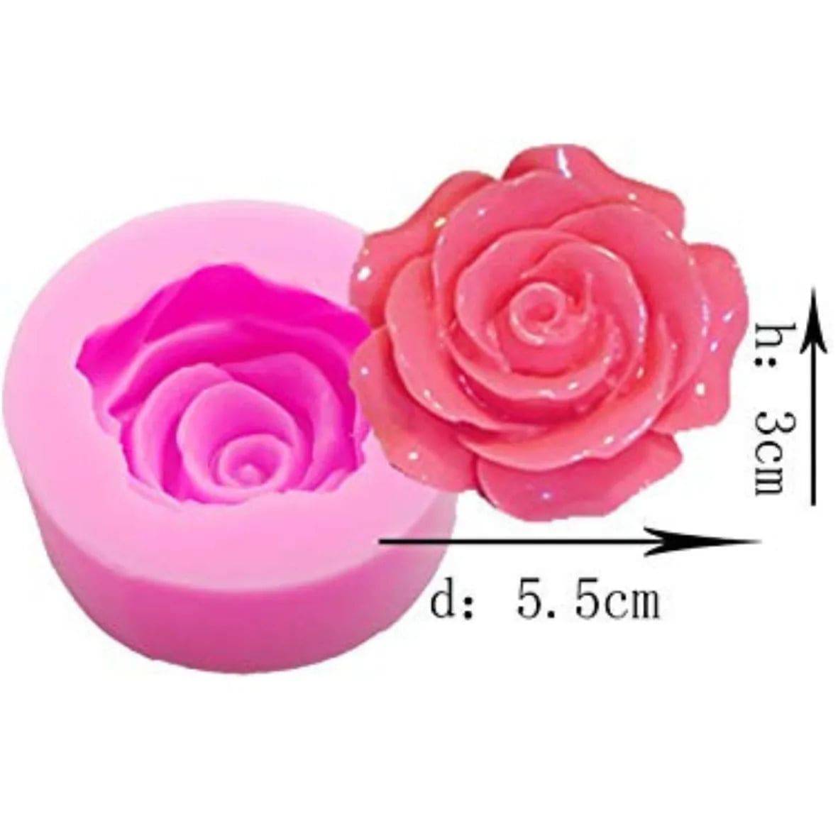 3D Rose Flower Silicone Fondant Gum Paste Mould - thebakingtools.com