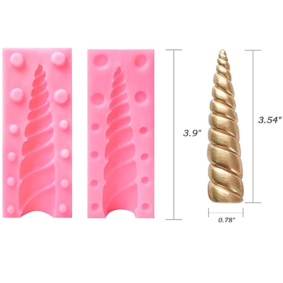 3D Unicorn Horn Shape Silicone Fondant Gum Paste Mould - thebakingtools.com