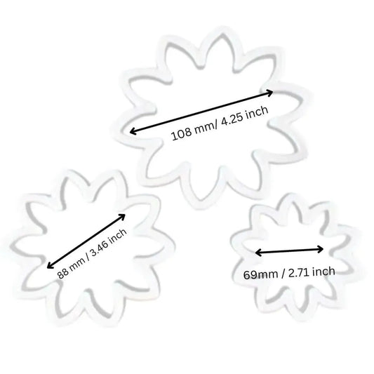 3Pcs Daisy Flower Shape Plunger Cutter - thebakingtools.com