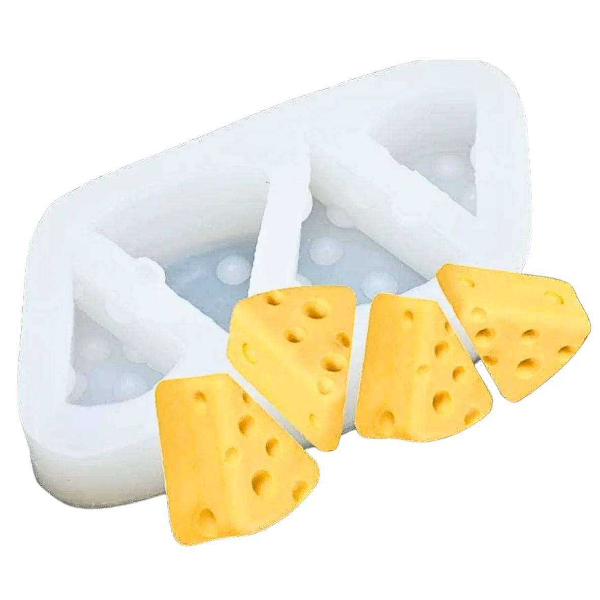 4 Cavity 3D Cheese Shaped Silicone Fondant Gum Paste Mould - thebakingtools.com