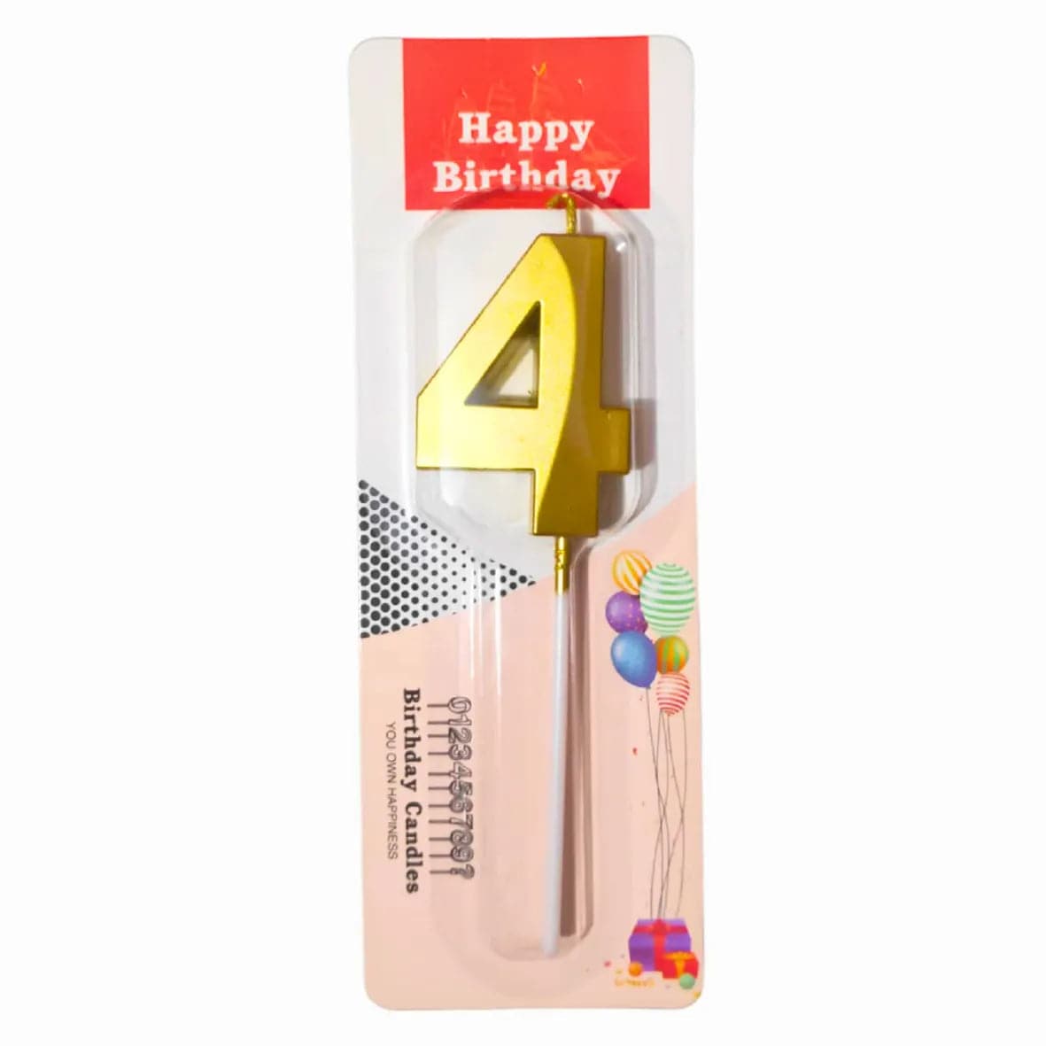 4 Four Golden Number Candle - thebakingtools.com