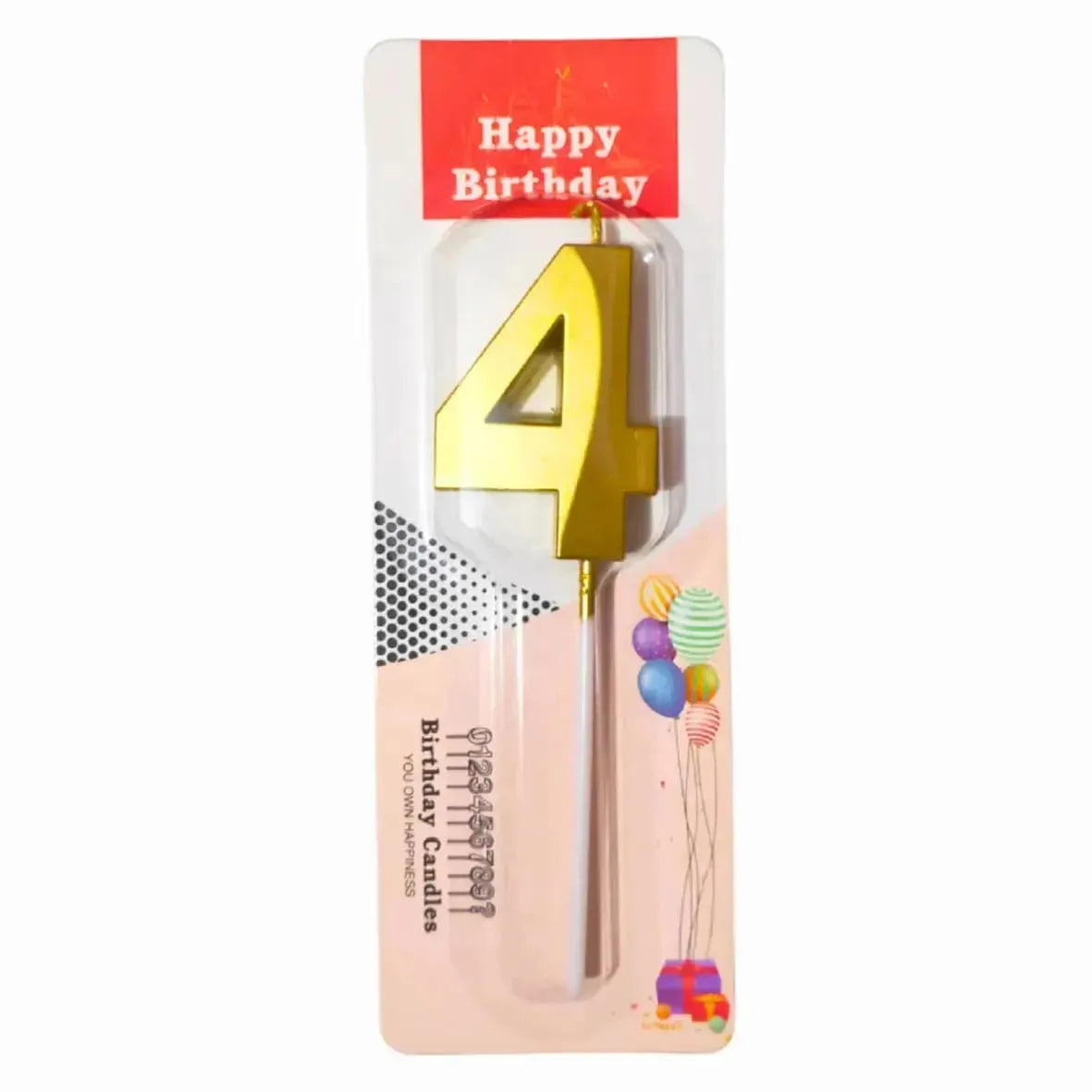 4 Four Golden Number Candle - thebakingtools.com