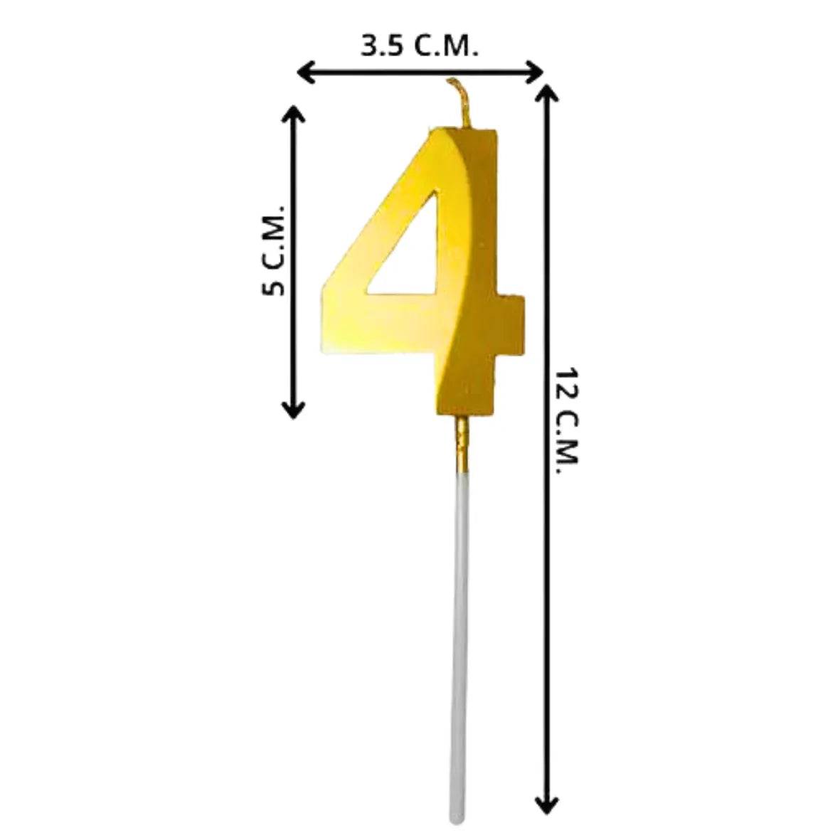 4 Four Golden Number Candle - thebakingtools.com