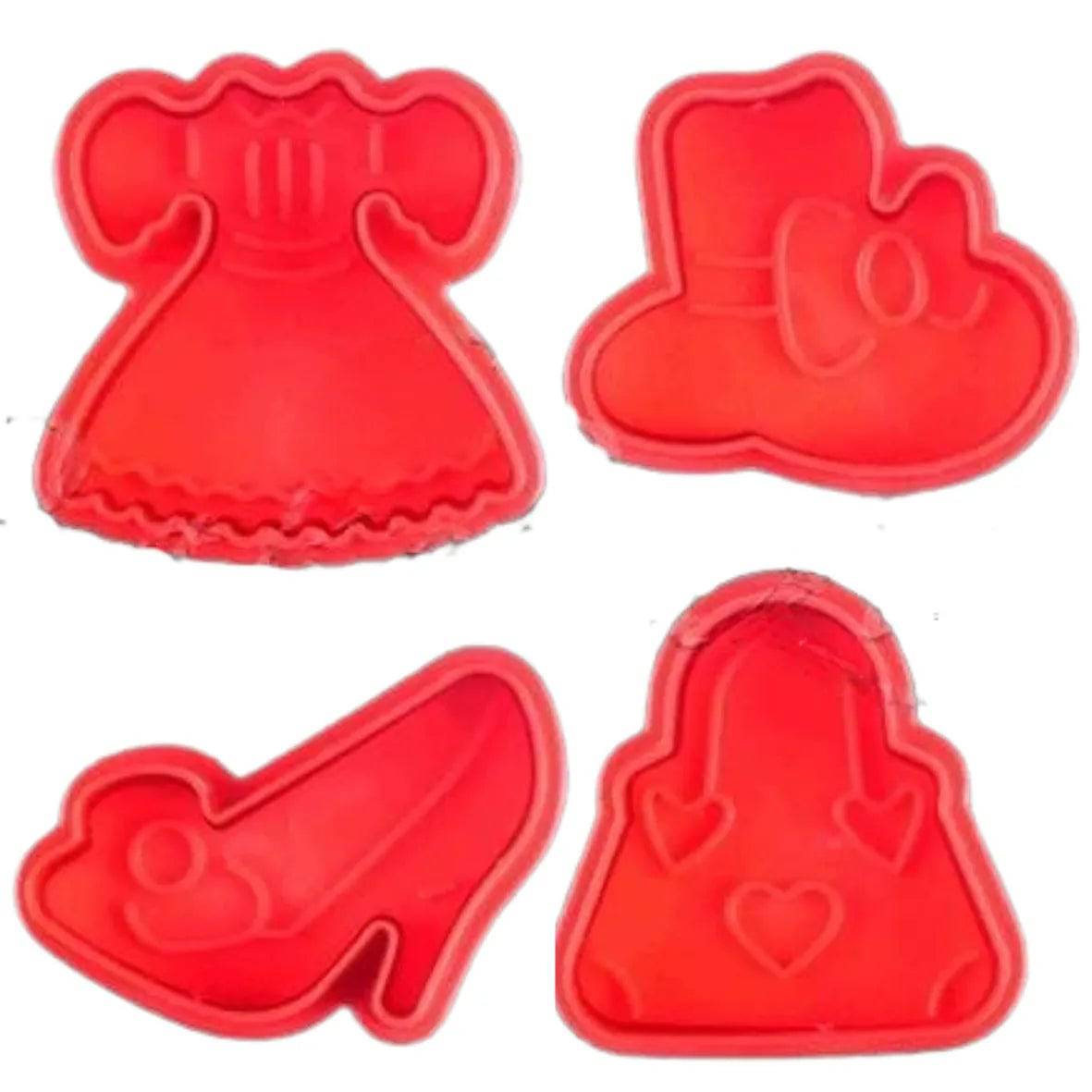 4 PCs Girl Dress Plunger Cutter - thebakingtools.com