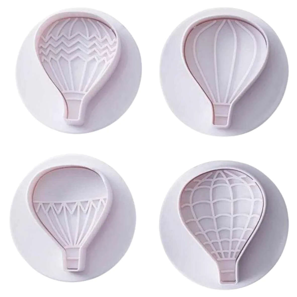 4 Pcs Hot Air Balloon Plunger Cutter Fondant Cookie And Clay Cutter - thebakingtools.com