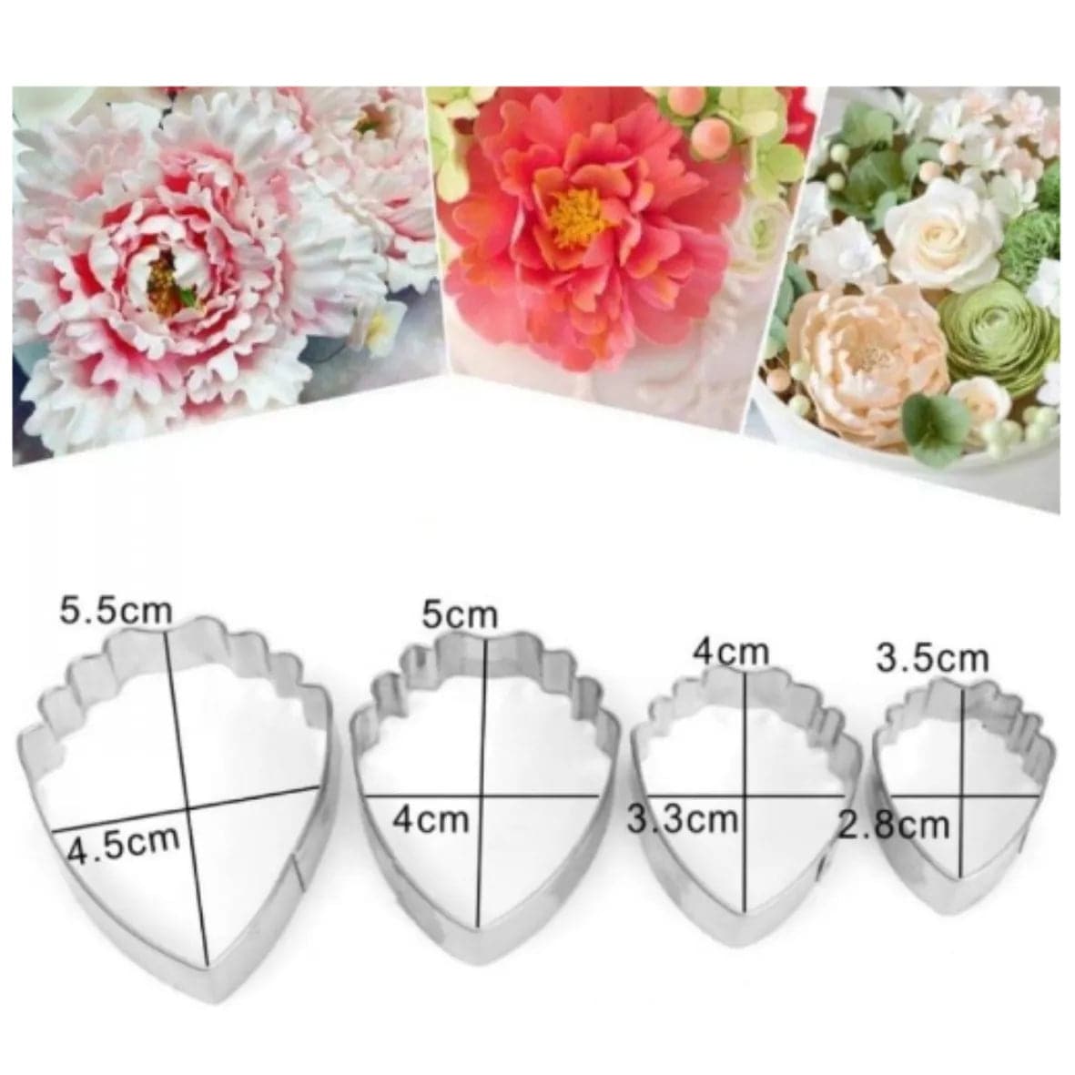 4 PCs Peony Cutter - thebakingtools.com