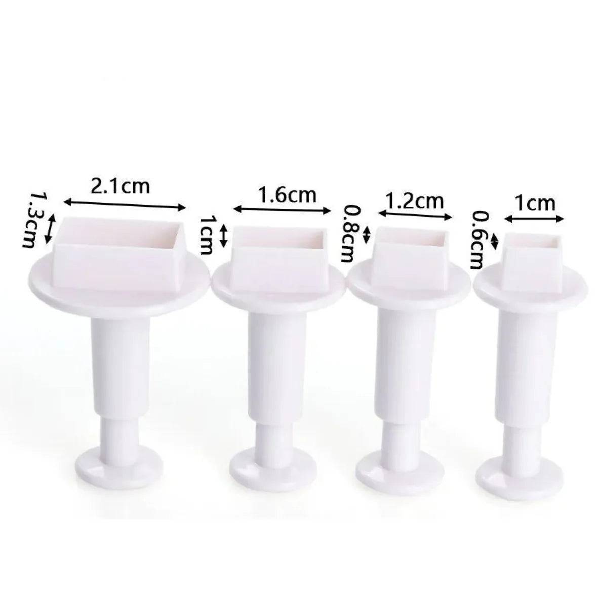 4 PCs Rectangle Plunger Cutter - thebakingtools.com