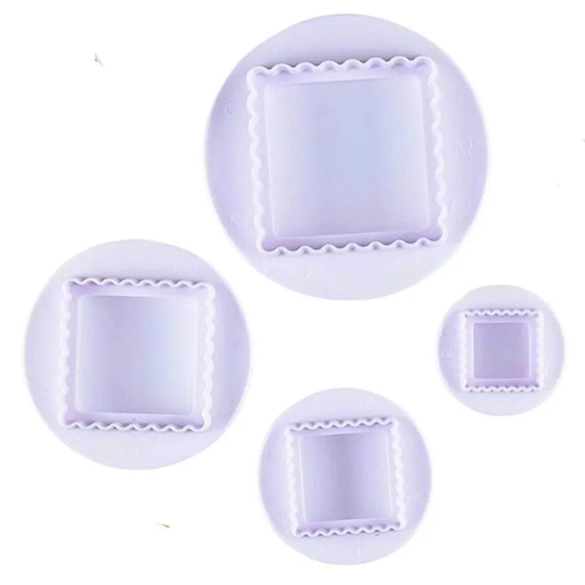 4 PCs SET Double Sided Square Plunger Cutters - thebakingtools.com