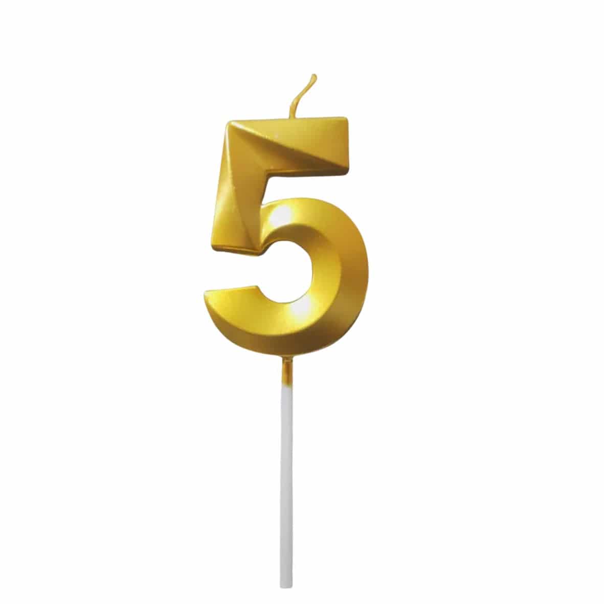 5 Five Golden Number Candle - thebakingtools.com