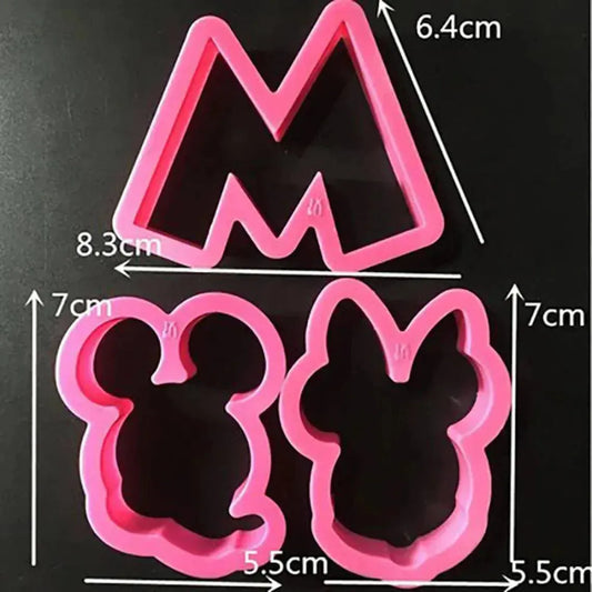 5 PCs Micky And Minnie Mouse Cutter - thebakingtools.com