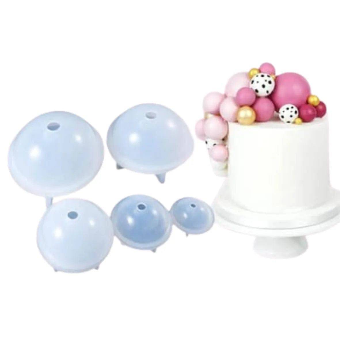 5 Pcs Silicone Chocolate Sphere Ball Mould 5 Sizes - thebakingtools.com