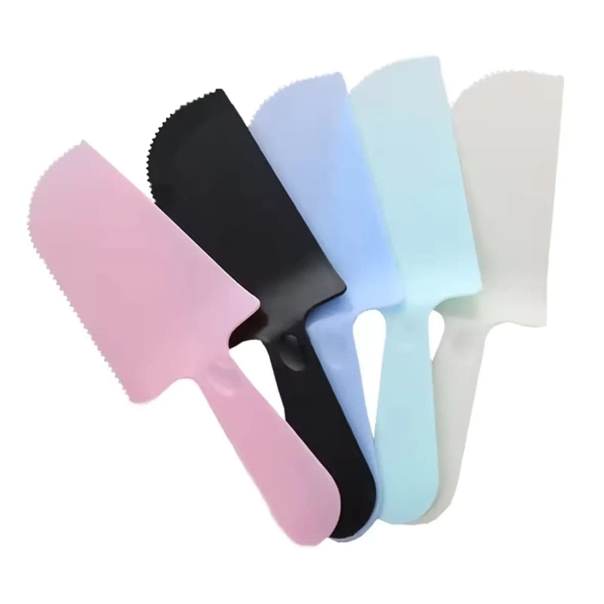 50 Pcs Disposable Plastic Cake Knife Teethed Shape - thebakingtools.com