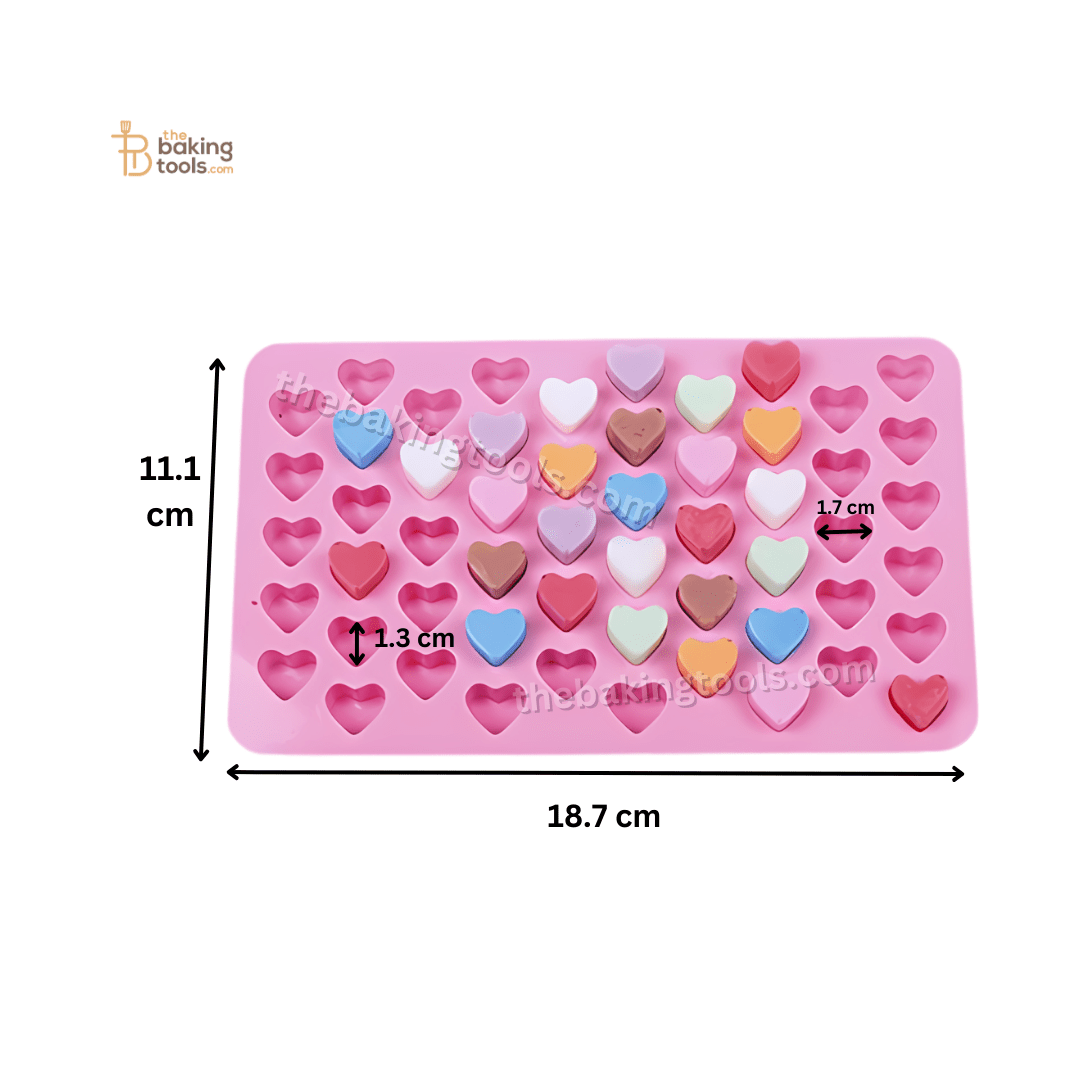 55 Cavities Heart Shape Silicone Chocolate Mould - thebakingtools.com