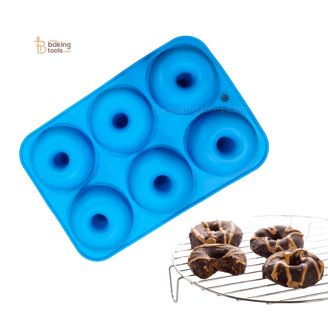 6 Cavity Donut Silicone Mould Doughnut Mould - thebakingtools.com