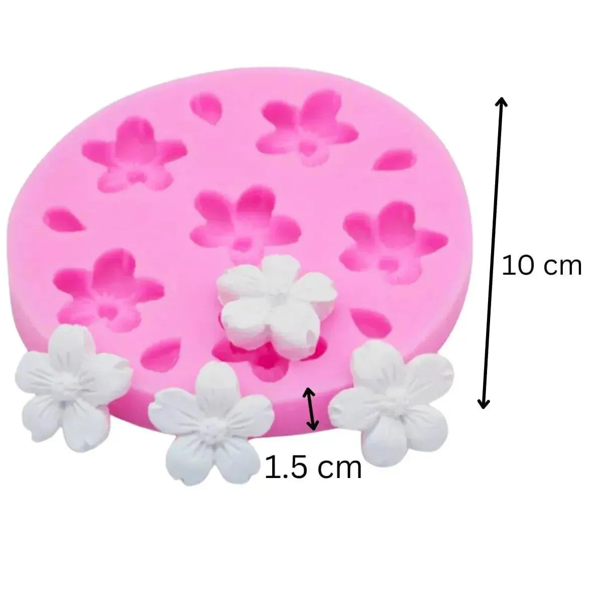 6 Cavity Flower And Petals Silicone Fondant Gum Paste Mould - thebakingtools.com